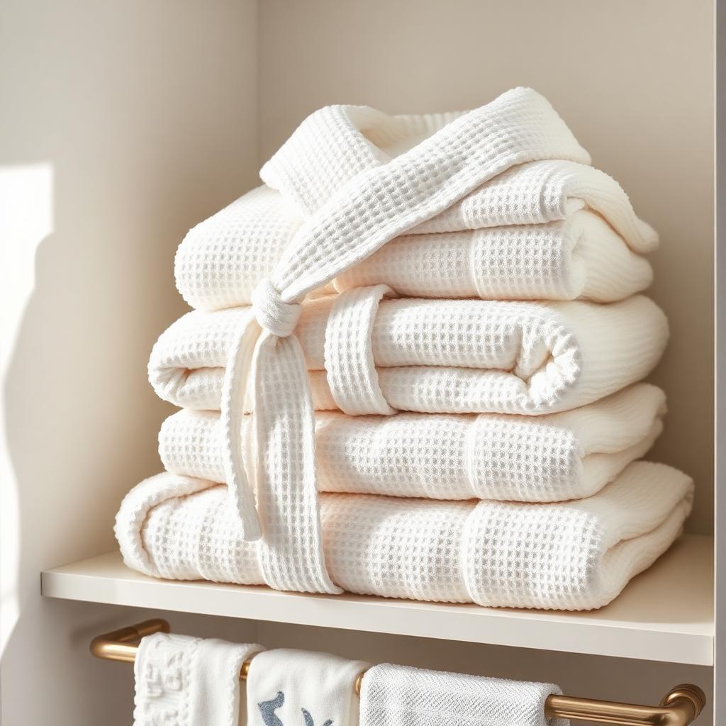 Waffle Cotton Guest Bathrobe